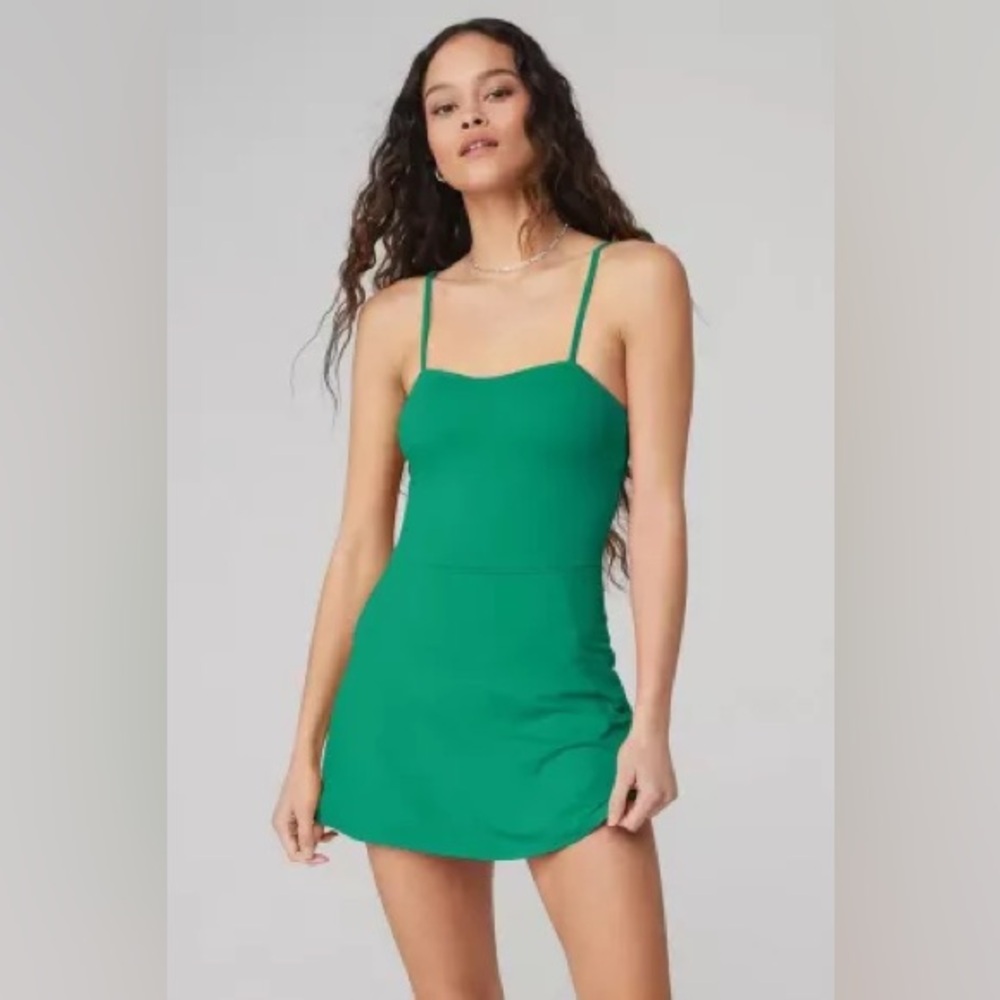 Alosoft Courtside Tennis Dress in Emerald Green